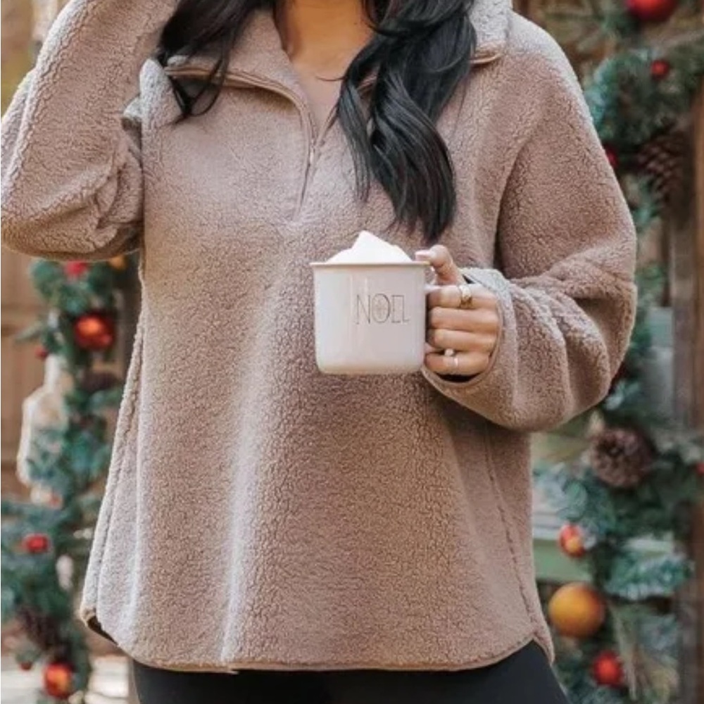 Mocha Sherpa zip up